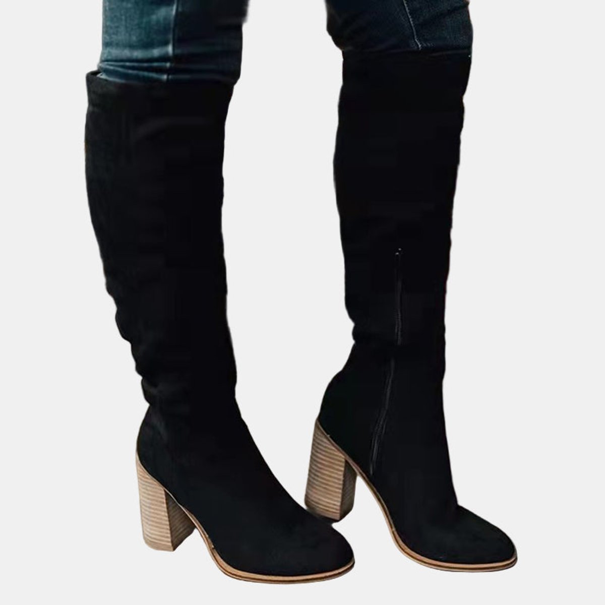 Women's Over-the-Knee Block-Heel Stretch Boots | Autumn