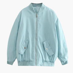 Women's Oversized Bomber | Bright Color | Spring - Sky Blue