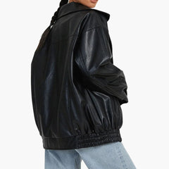 Women's Oversized Bomber | Elastic Hem | Zip Front | Winter