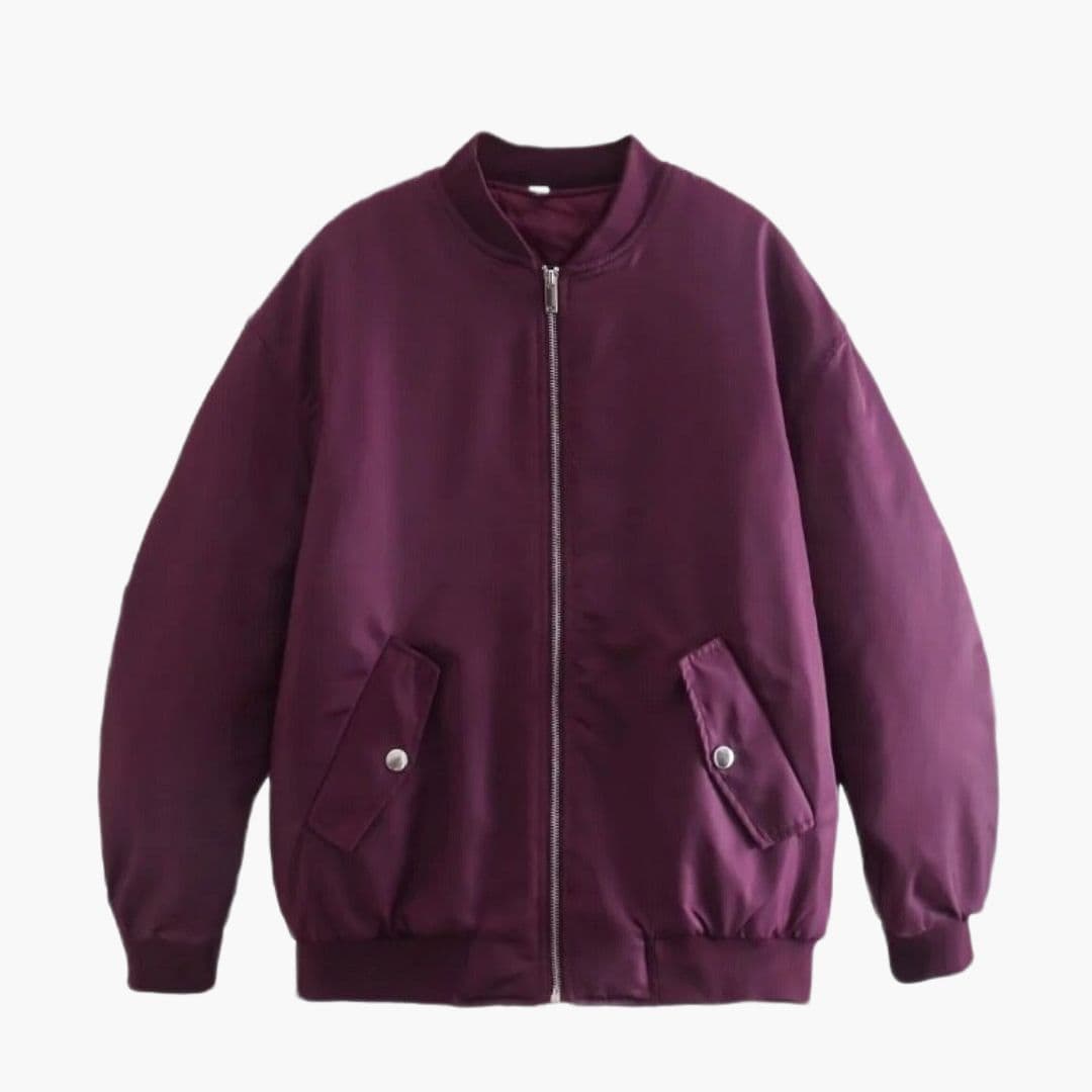 Women's Oversized Bomber Jacket | Zip | Relaxed | Autumn