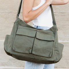 Women's Oversized Canvas Tote Bag - Structured Crossbody | Spring