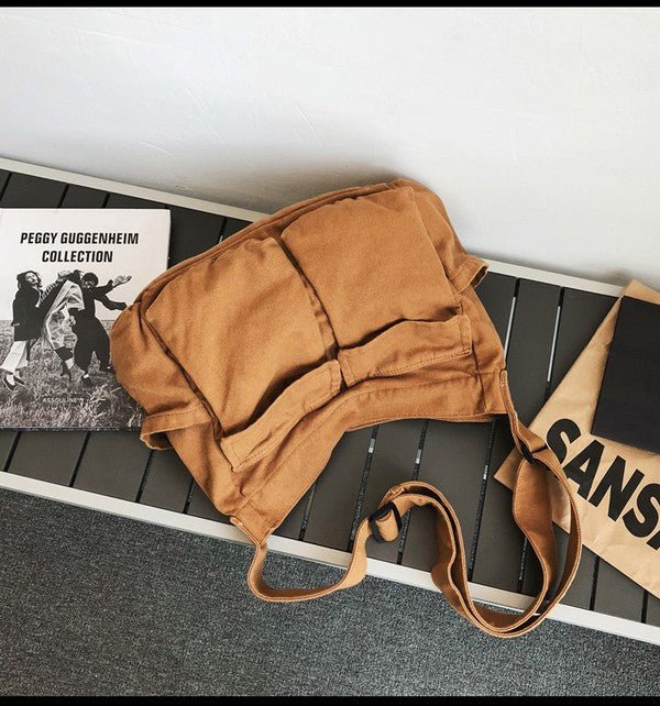 Women's Oversized Canvas Tote Bag - Structured Crossbody | Spring