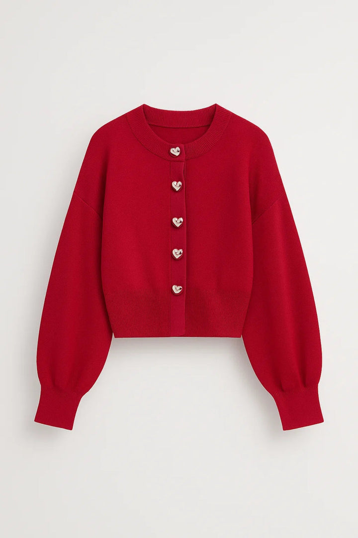 Women's Oversized Cardigan | Relaxed | Autumn - Red