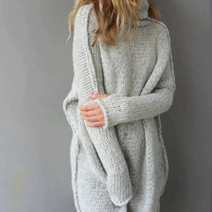 Women's Oversized Chunky Knit Turtleneck Sweater - Cozy Longline