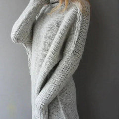 Women's Oversized Chunky Knit Turtleneck Sweater - Cozy Longline