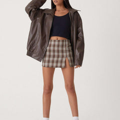 Women's Oversized Faux Leather Jacket | Casual | Autumn
