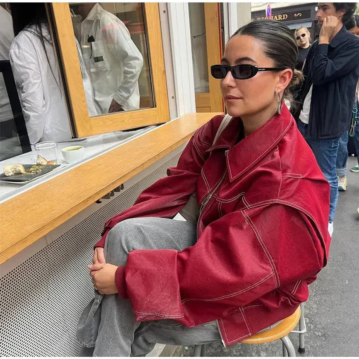 Women's Oversized Quilted Bomber Jacket - Contrast Stitch | Autumn