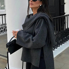 Women's Oversized Sweater | Cozy Charcoal | Winter - Charcoal Gray