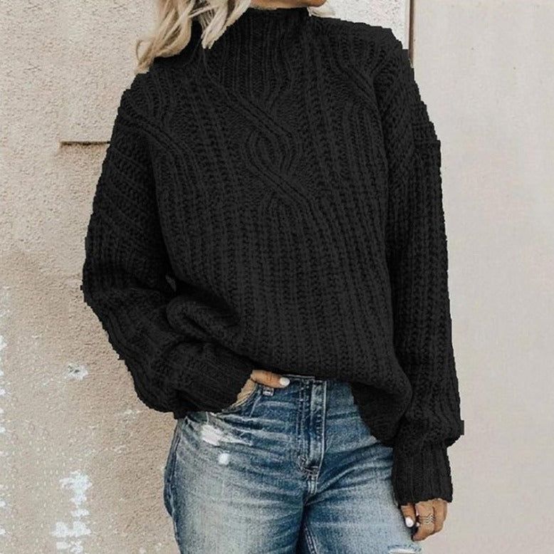 Women's Oversized Sweater | Cozy Knit | Winter - Black