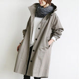 Women's Oversized Water-Resistant Trench Coat - Relaxed Fit | Autumn - Gray