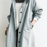 Women's Oversized Water-Resistant Trench Coat - Relaxed Fit | Autumn - Sky Blue
