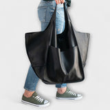Women's Oversized Weekender Bag - Structured Travel Tote - Black