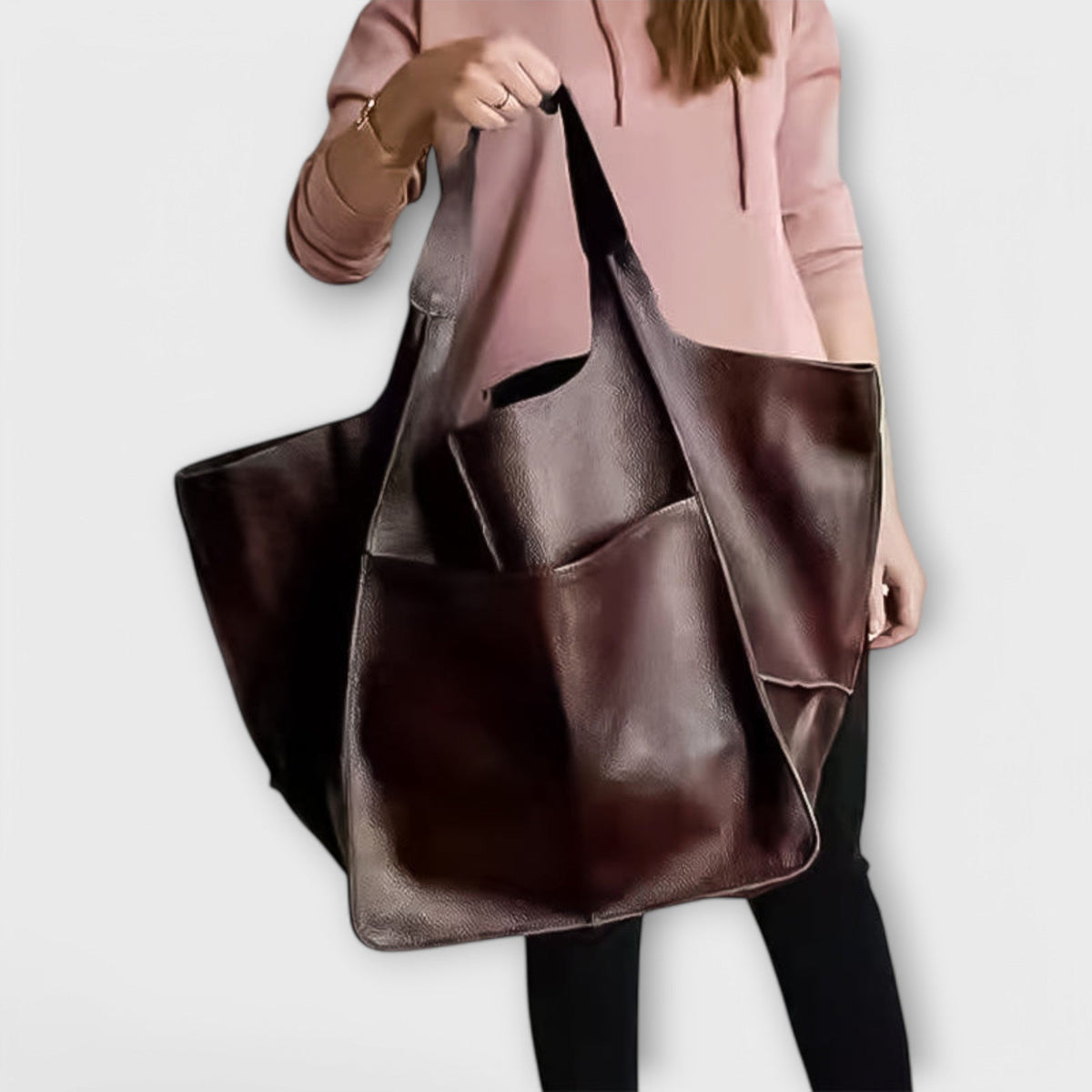 Women's Oversized Weekender Bag - Structured Travel Tote - Khaki