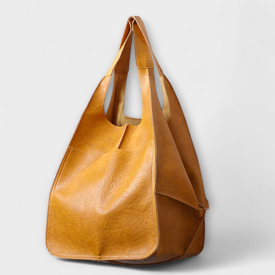 Women's Oversized Weekender Bag - Structured Travel Tote - Yellow