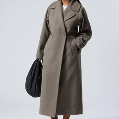 Women's Oversized Wool Coat | Long Silhouette | Casual | Winter - Gray