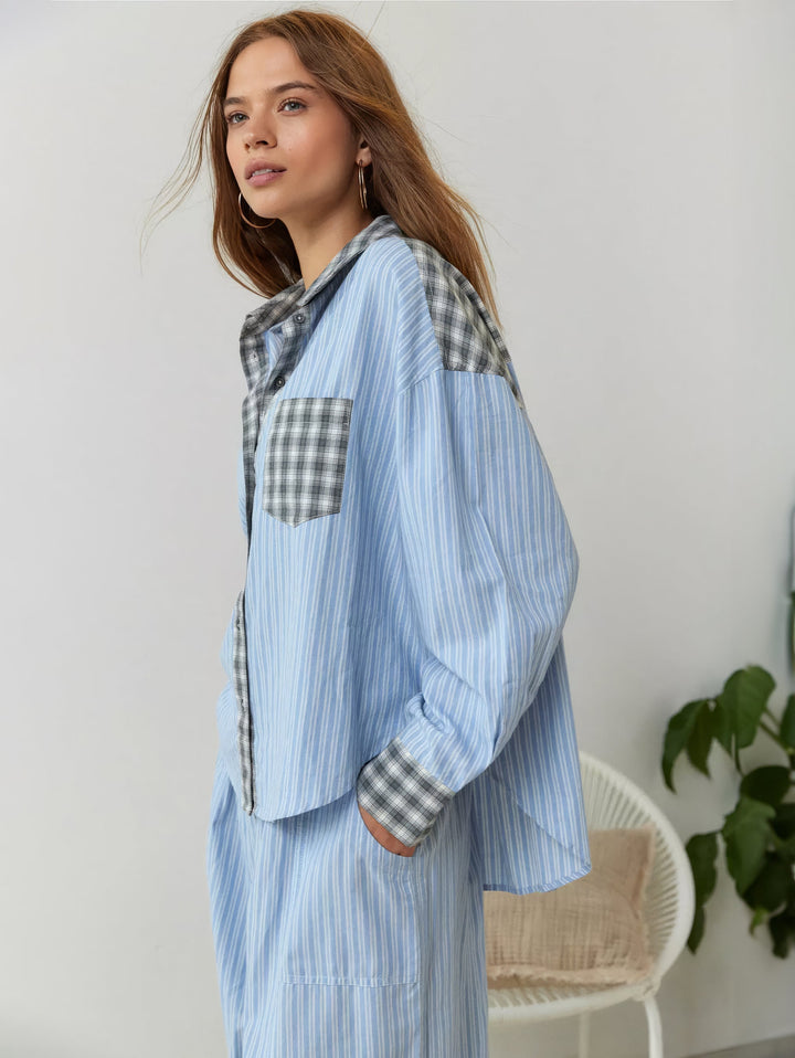 Women's Pajama Set | Elegant | Relaxed | Winter - Light Blue