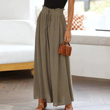Women's Palazzo Pants | Wide Leg | Elegant Flow | Summer - Green