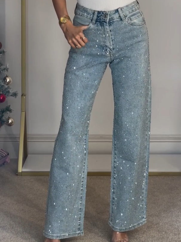 Women's Pants | High Waist | Elegant | Autumn - Blue