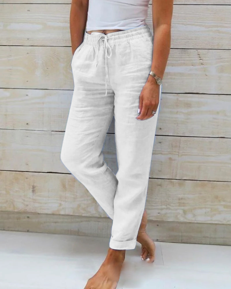 Women's Pants | Relaxed Fit | Spring - White