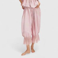 Women's Patchwork Lace Trousers - Relaxed Fit Casual | Spring