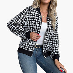 Women's Pattern Bomber | Houndstooth | Autumn