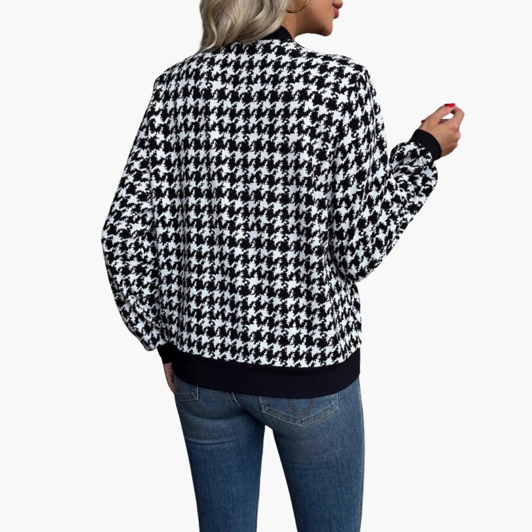 Women's Pattern Bomber | Houndstooth | Autumn
