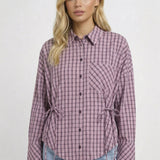 Women's Plaid Blouse | Long Sleeves | Red | Summer - Red