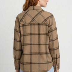 Women's Plaid Blouse | Neck Tie | Long Sleeves | Summer