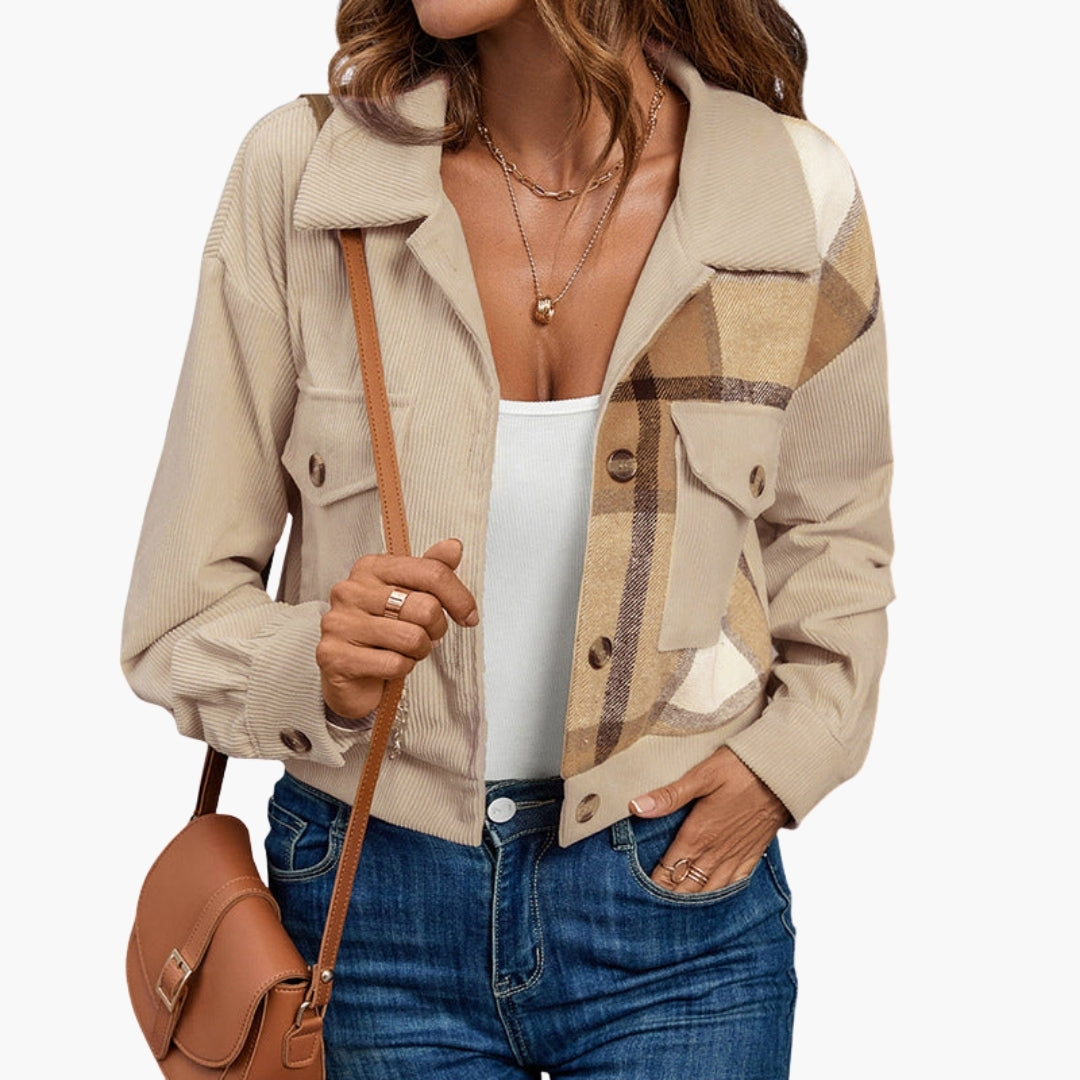 Women's Plaid Bomber | Mixed Pattern | Autumn