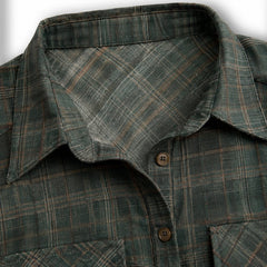 Women's Plaid Flannel Maxi Shirtdress - Button-Down | Autumn
