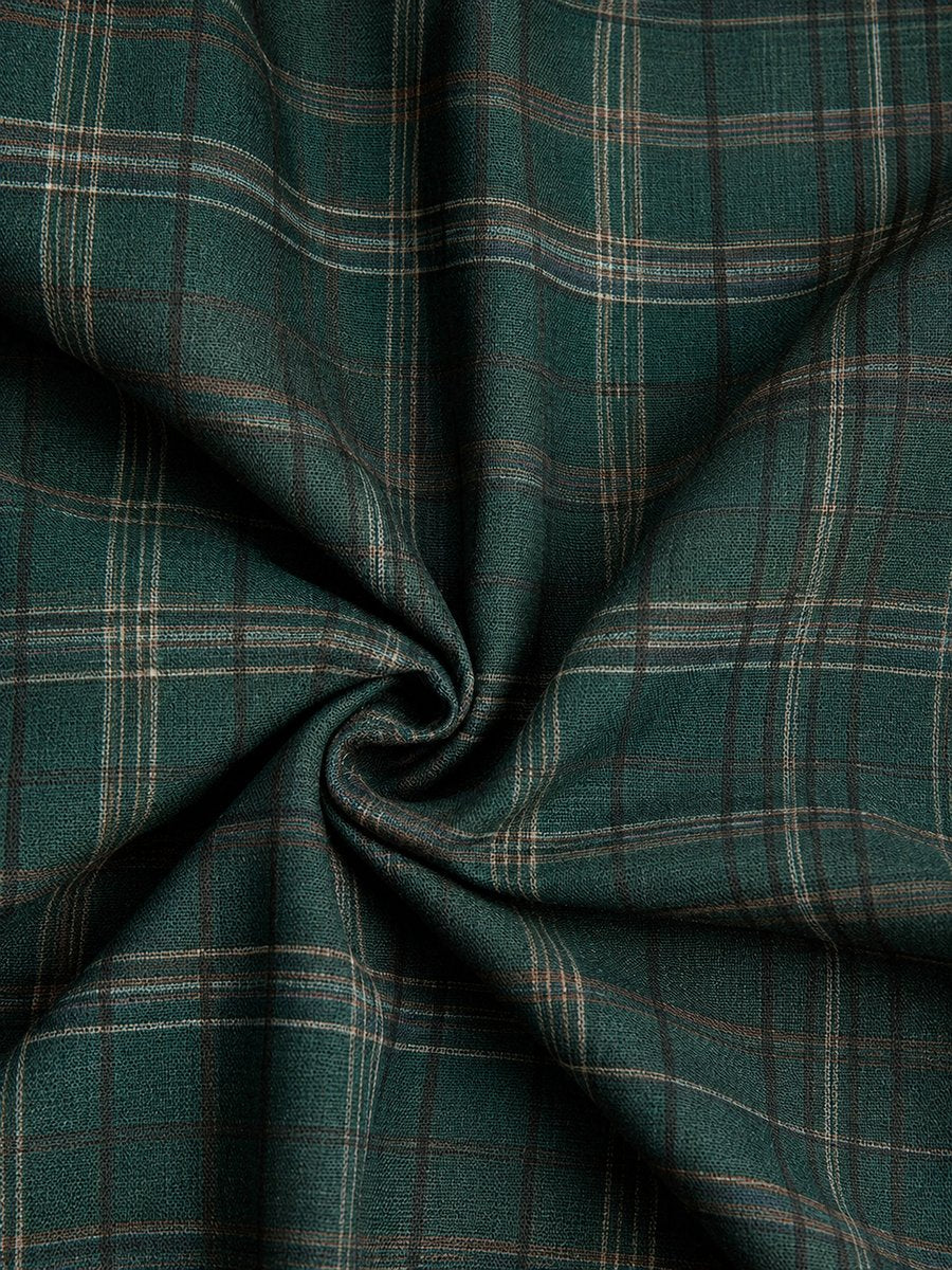 Women's Plaid Flannel Maxi Shirtdress - Button-Down | Autumn