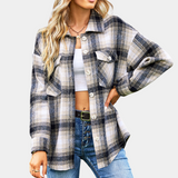 Women's Plaid Jacket | Oversized | Autumn - Black