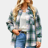 Women's Plaid Jacket | Oversized | Autumn - Green