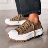 Women's Platform Sneakers | Thick Sole | Trendy | Spring - Castâgna Bruin