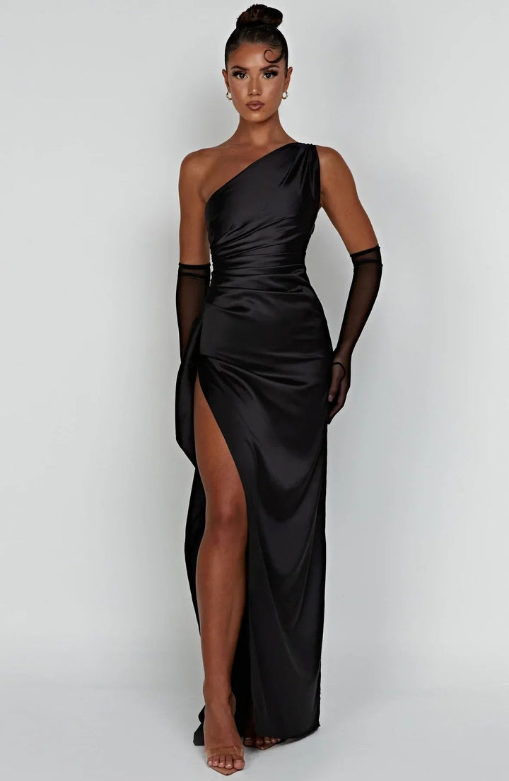 Women's Pleated Dress | Elegant Wrap | Summer - Black