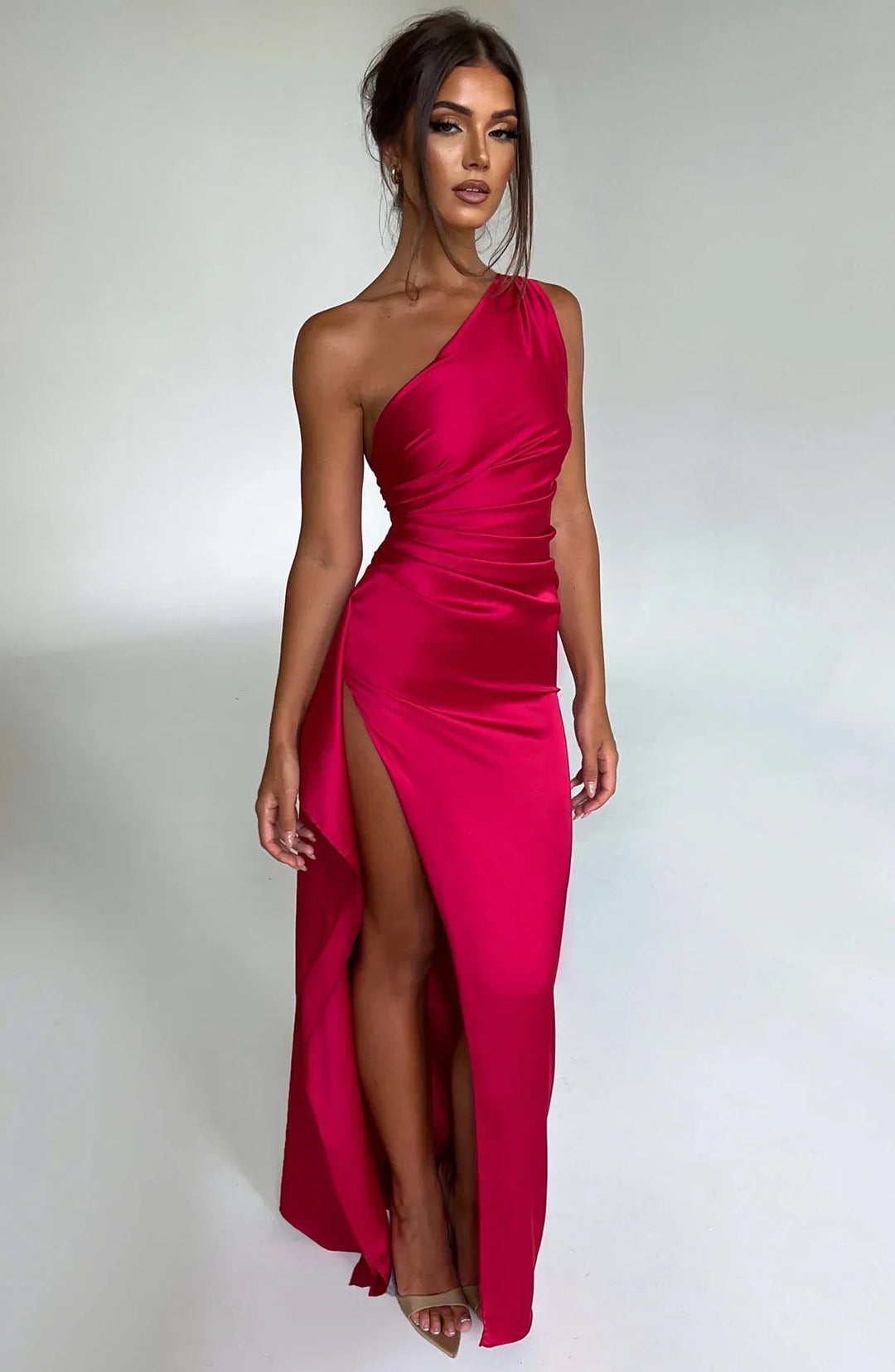 Women's Pleated Dress | Elegant Wrap | Summer - Red