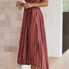 Women's Pleated Maxi Dress - Classic Elegance | Spring
