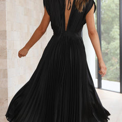 Women's Pleated Maxi Dress - Classic Elegance | Spring