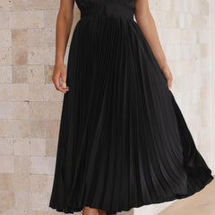 Women's Pleated Maxi Dress - Classic Elegance | Spring