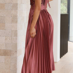 Women's Pleated Maxi Dress - Classic Elegance | Spring