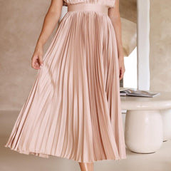 Women's Pleated Maxi Dress - Classic Elegance | Spring