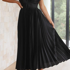 Women's Pleated Maxi Dress - Classic Elegance | Spring