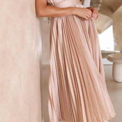 Women's Pleated Maxi Dress - Classic Elegance | Spring
