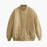 Women's Plus Size Bomber | Ribbed Cuff | Spring - Khaki