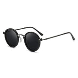 Women's Polarized Round Frame Sunglasses - Gold Metal - Black