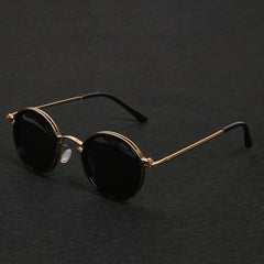Women's Polarized Round Frame Sunglasses - Gold Metal