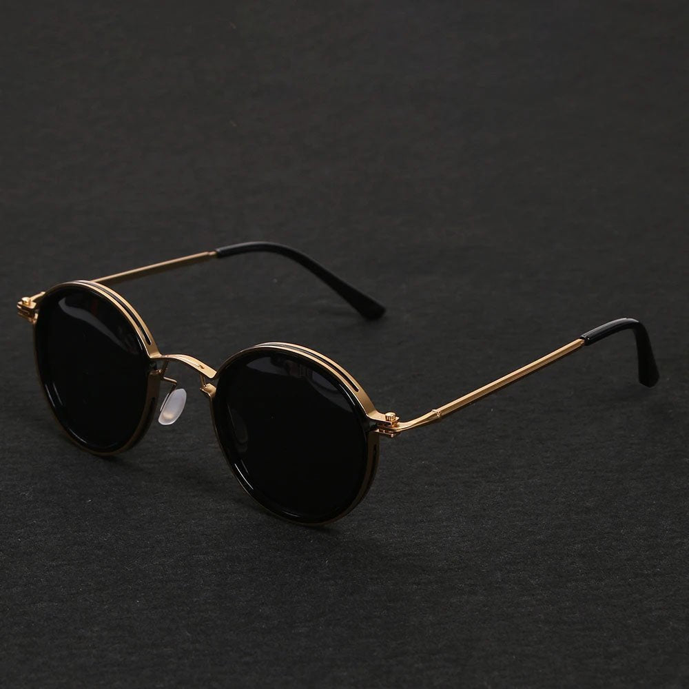 Women's Polarized Round Frame Sunglasses - Gold Metal