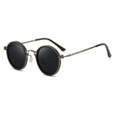 Women's Polarized Round Frame Sunglasses - Gold Metal - Gunmetal
