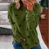 Women's Polka Dot Sweater - Chic Long Sleeve Knit | Autumn - Green