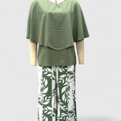 Women's Printed Crew Neck Set - Casual Comfort Top & Pants | Spring